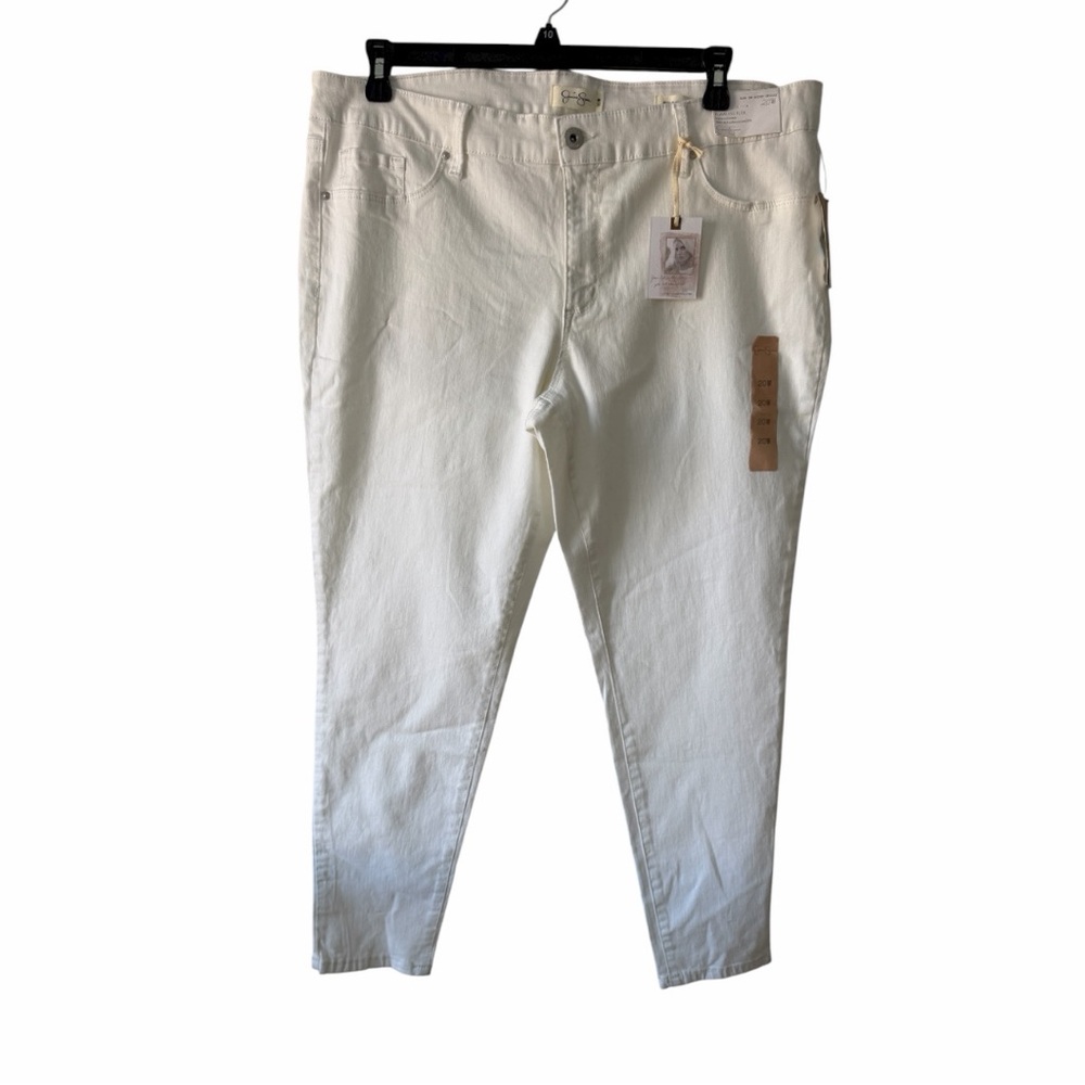 NWT Jessica Simpson Plus Size Super Skinny White Jeans 20W Flawless Flex Stretch - Picture 2 of 14